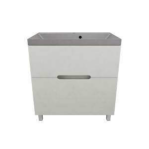 Тумба с раковиной Style Line Матис 80 напольная, олива, раковина серый шелк, 82x80x45