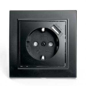 Розетка с защитной шторкой и с USB Stekker Эрна 39480