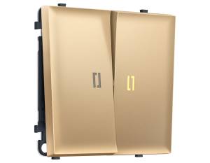 Комплект механизма 2-клавишного проходного выключателя Ambrella Volt Sigma MS884030 золото мягкое касание