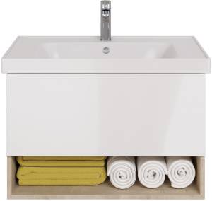 Тумба с раковиной Dreja Perfecto 90 дуб эврика/белый глянец