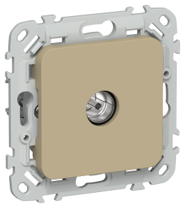 ТВ-розетка проходная тип M IEK Flite FI-A13-P-K59 хаки