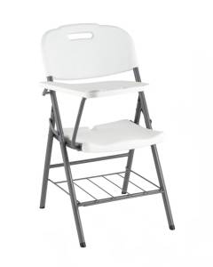 Стул складной Stool Group Кейт D25X-SH white белый, банкетный со столиком и полкой