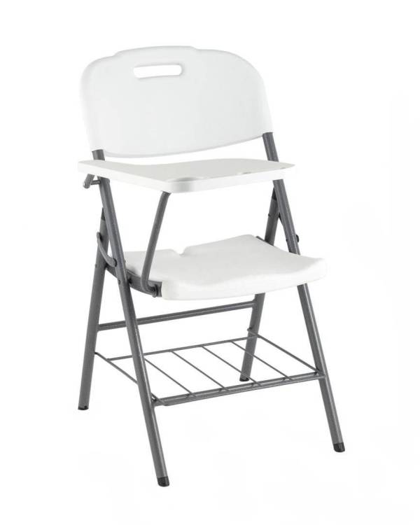 Стул складной Stool Group Кейт D25X-SH white белый, банкетный со столиком и полкой