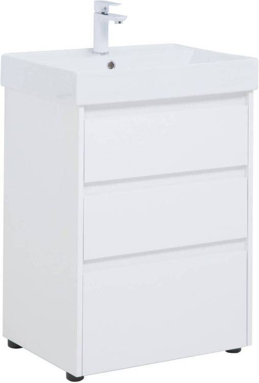 Тумба под раковину Aquanet Nova Lite 00302469 60 белый глянец, 3 ящика