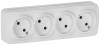 Розетка 4-местная IEK Glory ERH40-K01M-10 белый матовый