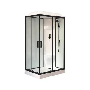 Душевая кабина Royal Bath HP RB8120HP6-WT-BL-R профиль черный, стекло прозрачное, 120x80x217