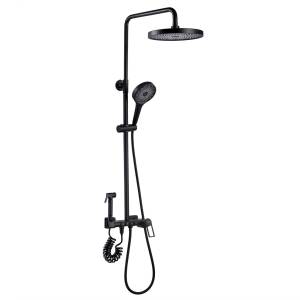 Душевая стойка Fashun A2483-7 черная, с гигиеническим душем