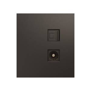 ТВ-розетка+Ethernet RJ45 Kranz Strong KR-78-0722-6 графит