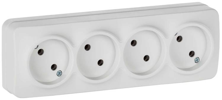 Розетка 4-местная IEK Glory ERH40-K01M-10 белый матовый