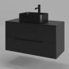 Тумба с раковиной Orange Line Li-100TubMDF+B02-460MB черная матовая, 100 см фото 2