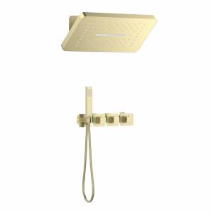 Душевая система Timo Petruma SX-5249/17SM с термостатом, золото матовое