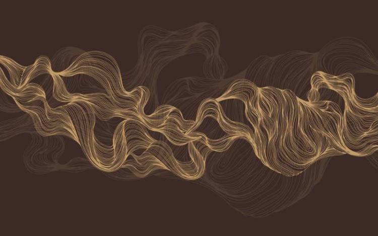 3D Фотообои Artegrafico «Золотые узорчатые линии в бордовых тонах» LST-018 акварель