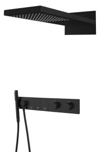 Душевой комплект Boheme Zodiac 133-B с термостатом, трехпозиционная, Black