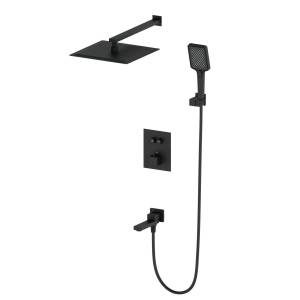 Душевой комплект Wonzon & Woghand WW-88929003-MB черный, с термостатом