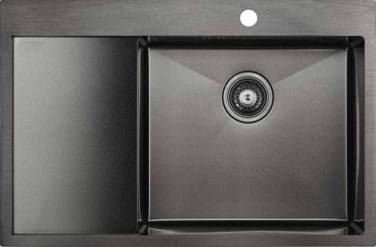 Мойка кухонная Paulmark Atlan PM217851-GMR вороненая сталь R
