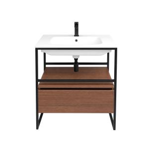 Тумба с раковиной Armadi Art Loft 80 dark wood, напольная