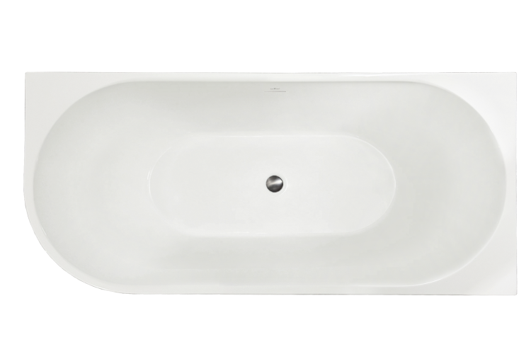 Акриловая ванна Royal Bath Riva RB610310R-GR правая, белая, 150x75