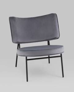 Кресло Stool Group District Lounge LV-101-H14-01 велюр серый