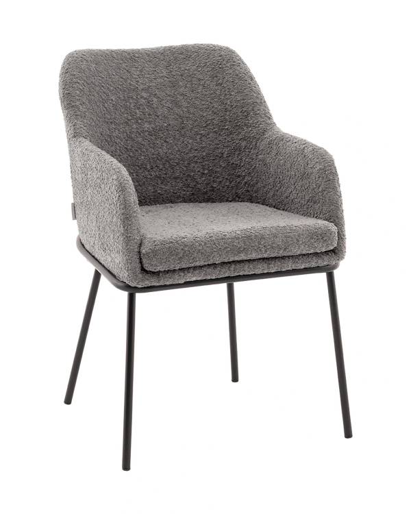 Стул Stool Group Кози AV 318-C86st-08 темно-серый, букле, с подлокотниками