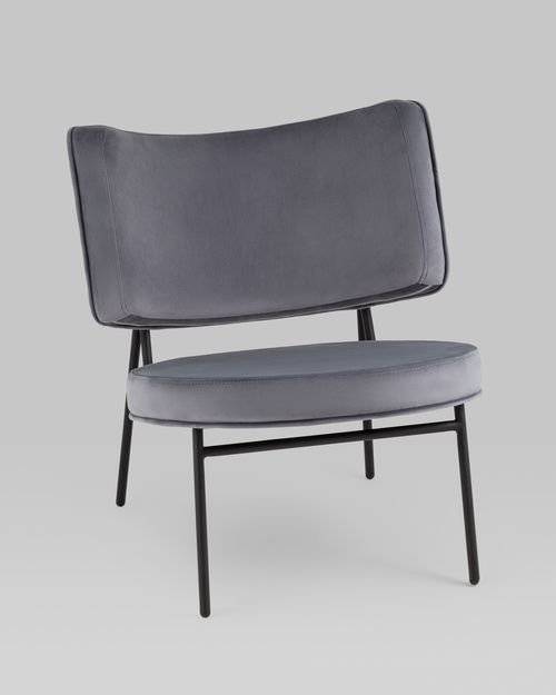 Кресло Stool Group District Lounge LV-101-H14-01 велюр серый