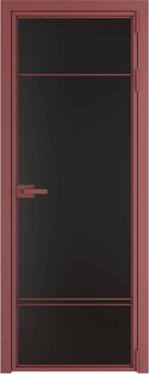Межкомнатная дверь Profil Doors 4 AX цвет профиля Красный антрацит, стекло безопасное 6 мм монохром черный 700x2000