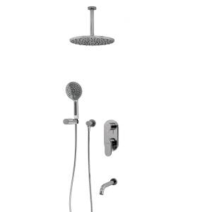 Душевой комплект Wasserkraft A175868 с верхней душевой насадкой, хром, встраиваемый, с изливом, с лейкой