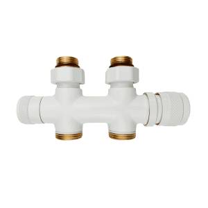 Узел нижнего подключения Primoclima Armature Lunar PCART889AW термостатический, прямой 1/2"х3/4"Е, белый