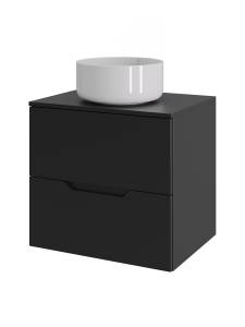 Тумба с раковиной Agger Свит SWE600ETBL-ST-7345W черная матовая, 60 см