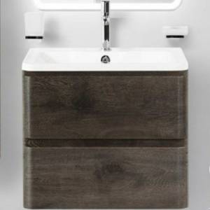 Тумба под раковину Belbagno Albano ALBANO-600-2C-SO-RNG 60x45x50 Rovere Nature Grigio подвесная с двумя выкатными ящиками