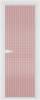 Межкомнатная дверь Profil Doors 1 AV цвет профиля Вайт, стекло безопасное 6 мм мору розовое 700x2000