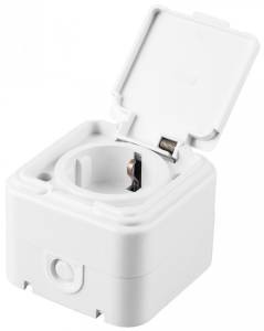 Розетка с заземляющим контактом и с крышкой Stekker PST16-21-44 32740