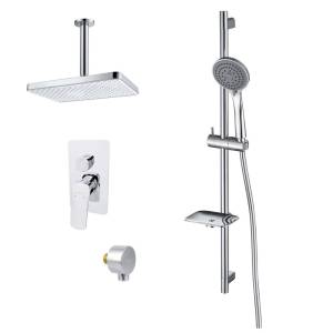 Душевой комплект Aquatek Вега AQ1075CR Смеситель для ванны + Верхний душ + Шланговое подсоединение + Душевой гарнитур