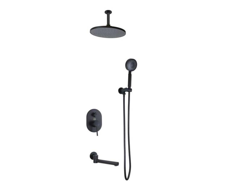 Душевой комплект Bronze de Luxe Scandi 14582/1B черный матовый