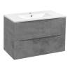 Тумба под раковину Vincea Mia VMC-2MC800BT 800 подвесная, 2 выкатных ящика soft close, Beton фото 2