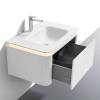 Тумба с раковиной Black&White U925.800 с LED подсветкой, молочный белый, 80x40x52 фото 3