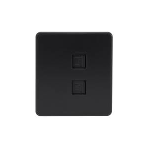 Розетка компьютерная RJ45 2-местная Kranz Round KR-78-0725-3 оникс
