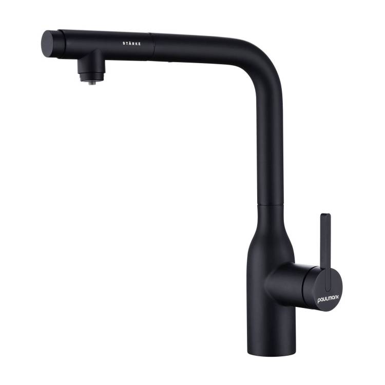 Смеситель для кухни Paulmark Viper Vi213105-AN с выдвижным изливом, антрацит