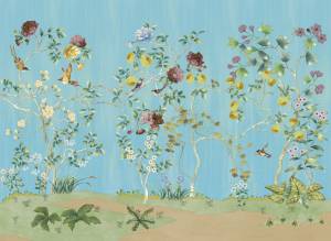 Бесшовные Eco обои Ortograf Flora 31132 Darleen turquoise Ворс ОЕ