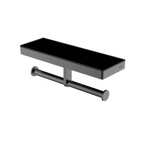 Держатель туалетной бумаги Black&White GA-9622GM с полкой, оружейная сталь