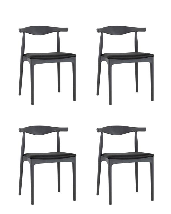 Набор из 4 стульев Stool Group Bull 8310 grey 90207 X4 серый, с мягким сиденьем