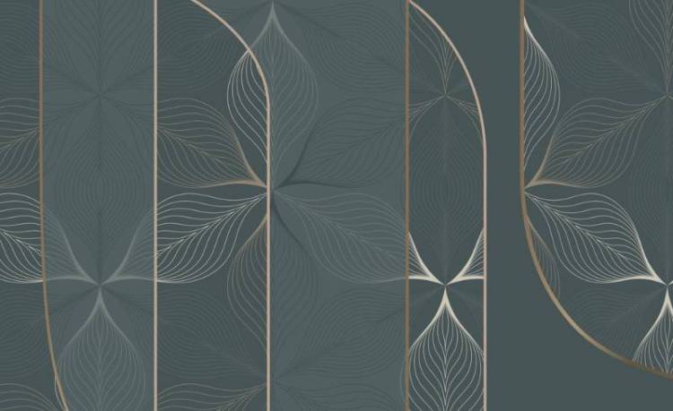 3D Фотообои Artegrafico «Цветочное кружево в малахитовых тонах» PL-101 канвас