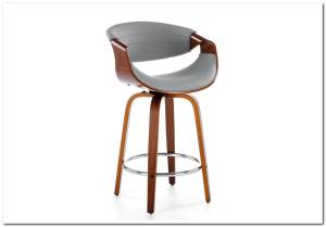 Барный стул Halmar H 123 V-CH-H/123-POPIELATY серый/орех