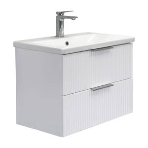 Тумба с раковиной Comforty Лима-70П2 00-00019188 подвесная, белая матовая