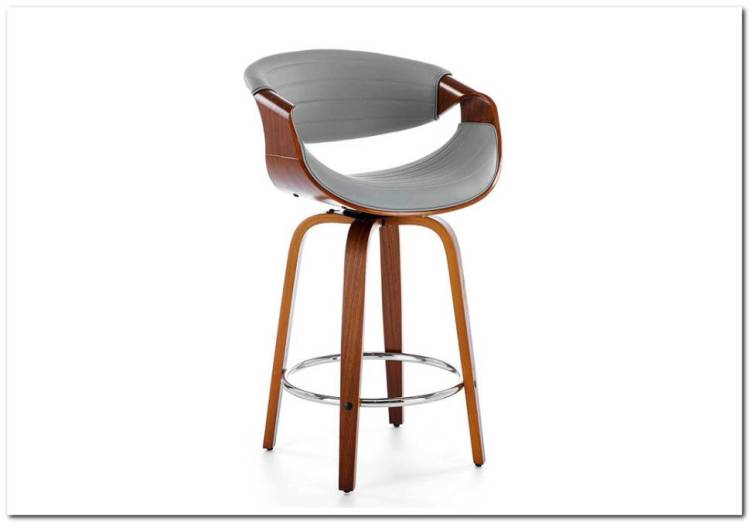 Барный стул Halmar H 123 V-CH-H/123-POPIELATY серый/орех