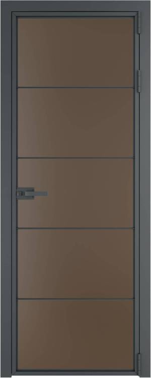 Межкомнатная дверь Profil Doors 5 AX цвет профиля Серая ночь, стекло безопасное 6 мм монохром гляссе 700x2000