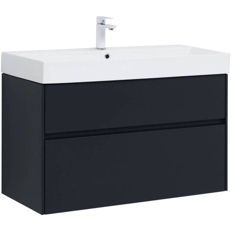 Тумба с раковиной Aquanet Бруклин 00310139 100 антрацит матовый
