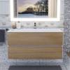 Тумба с раковиной Uperwood Barsa 293020535 подвесная, белая, дуб сонома, 100 см фото 3