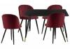 Обеденная группа Woodville Cельда 579064 black, wine red, стулья ткань