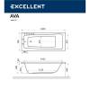 Акриловая ванна Excellent Ava 160x70 "SOFT" (бронза) фото 3