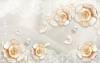3D Фотообои Artegrafico «Цветы на белом кружеве» RH-109 песок
